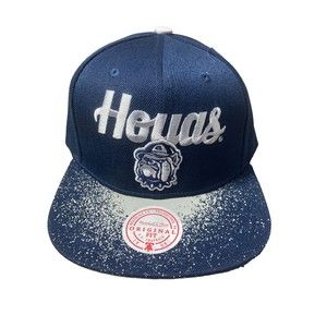 Mitchell & Ness Georgetown Hoyas Spray Paint Adjustable Snapback Hat Navy / Gray